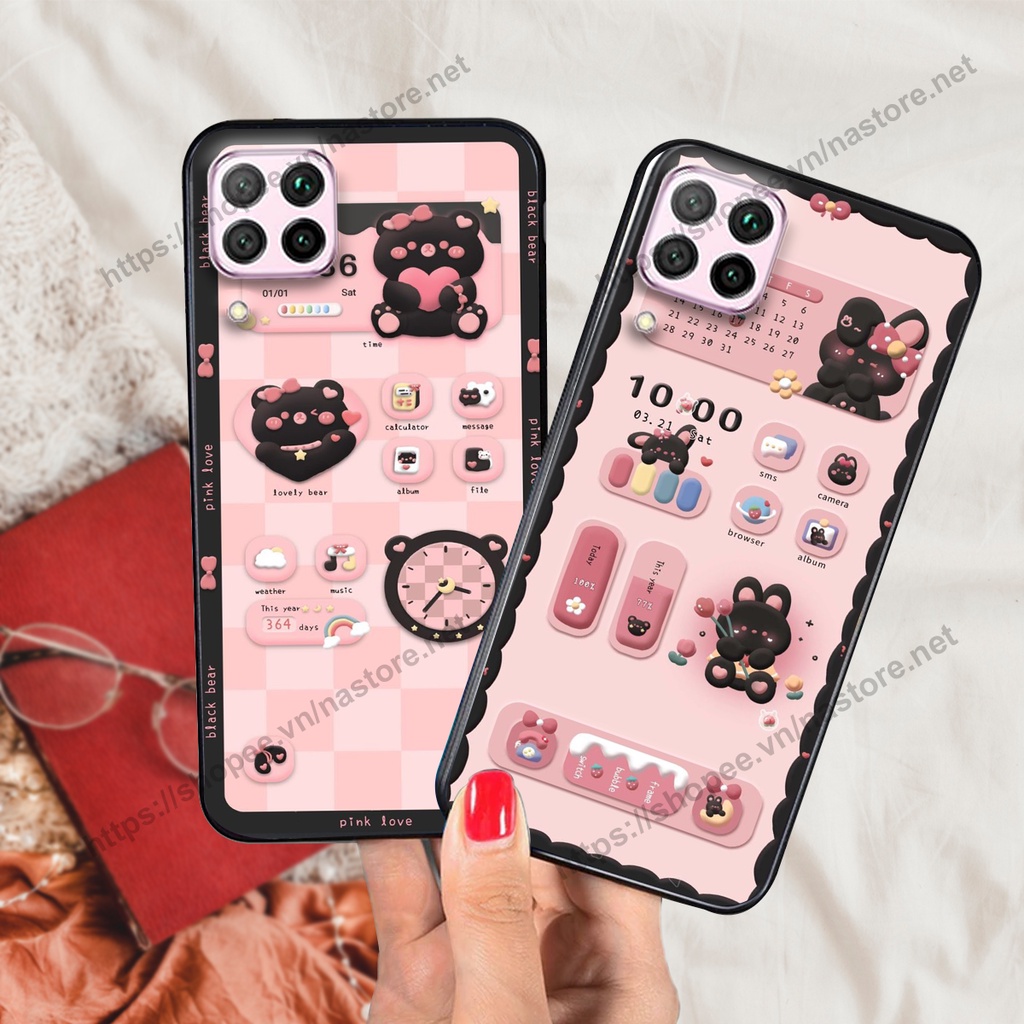 Ốp lưng Huawei Nova 7i gấu, đồng hồ dễ thương cute giá rẻ