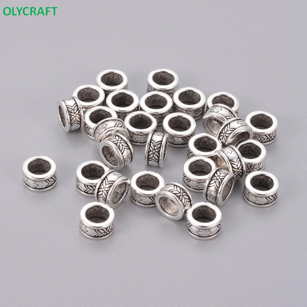 Bộ 10 Cột Xỏ Dây Màu Bạc Phong Cách Tây Tạng Cổ Điển Không Cần Chì