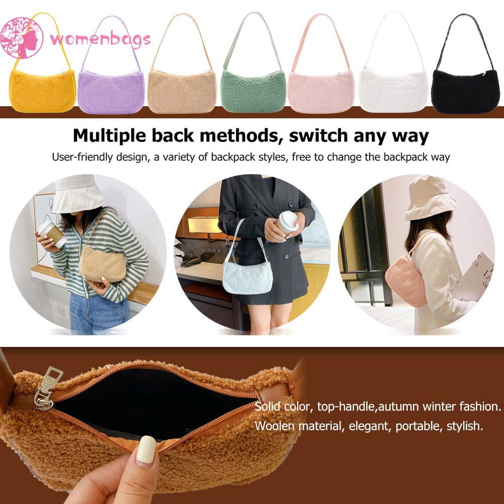 Túi xách cầm tay màu trơn thời trang thu đông thường ngày cho nữ