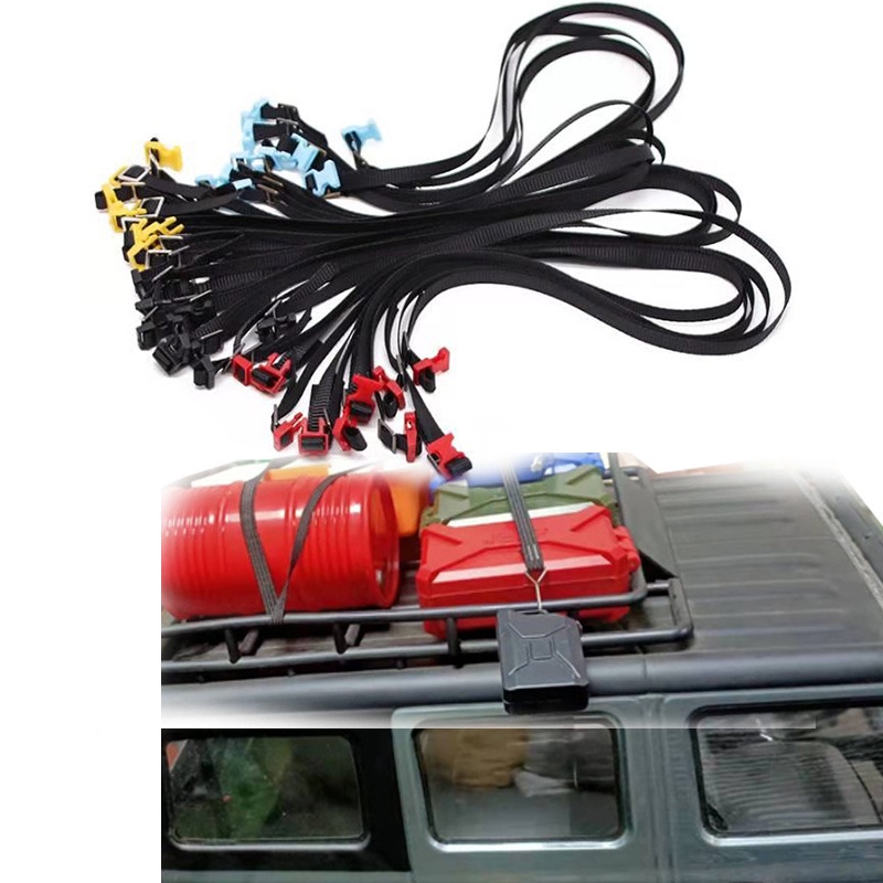 Set 5 Dây Đai Cố Định Hành Lý Gắn Nóc Xe Hơi Điều Khiển Từ Xa 1 / 10 SCX10 Traxxas TRX4 RC4WD D90 CC01