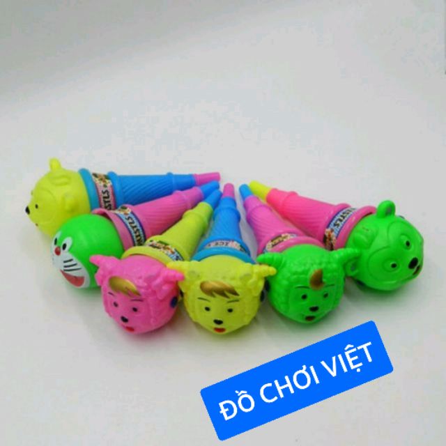 Kèn thú hình cây kem đồ chơi nhiều mầu