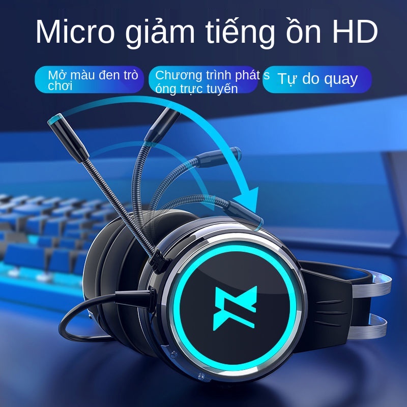 ▽►PUBG/GLQM có dây Tai nghe gaming Mic rất chuyên nghiệp Máy tính gắn đầu chơi game dụng để bàn quán cà phê internet điệ