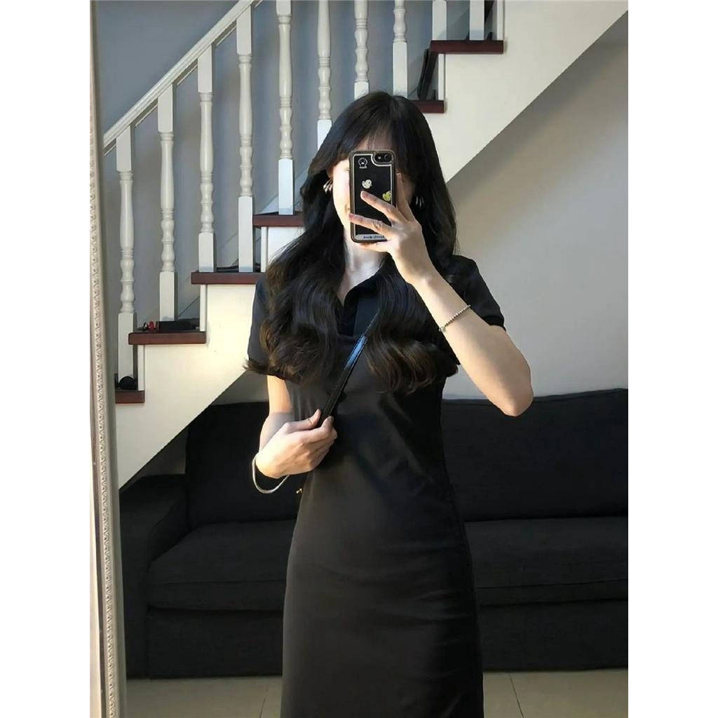 62806 Phong Cách Mới Đầm Ôm Cổ polo