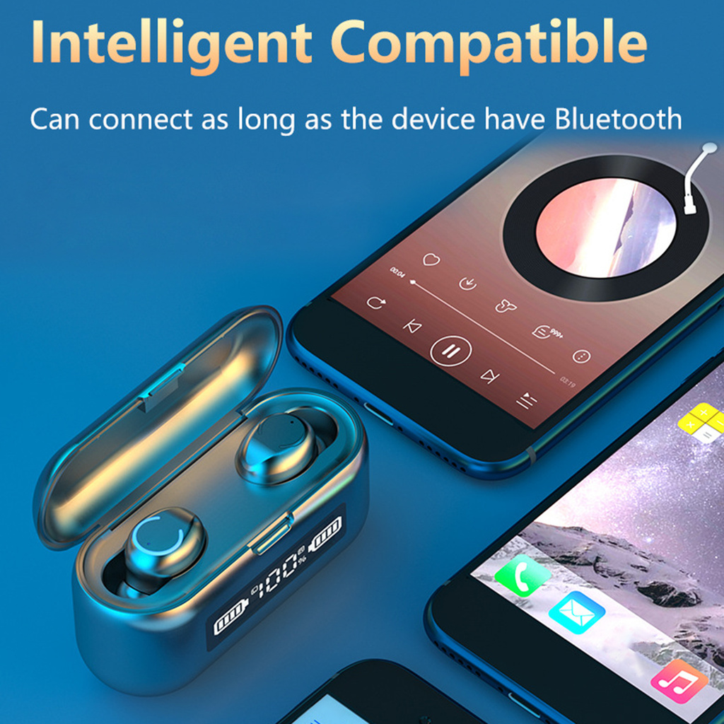 Tai Nghe Nhét Tai F9-43 Tws Bluetooth 5.0 Có Đèn Led Cvc8.0 Chuyên Dụng