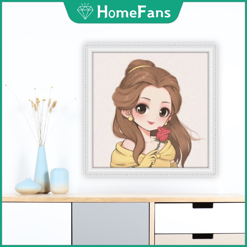 DISNEY Bộ Tranh Đính Đá 5D Tự Làm Hình Công Chúa Elsa 40x40cm/50x50cm Trang Trí Nhà Cửa