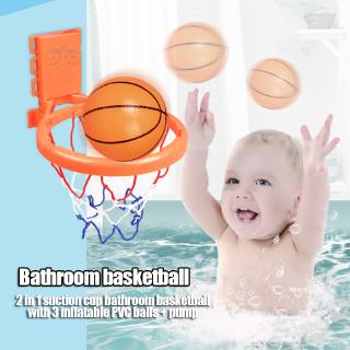 Suction Cup Basketball Mesh Hoop Balls Set Interesting Baby Kids Bathroom Bathing Playing Toy @VN