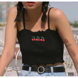 Áo croptop thêu chery - có video ảnh thật