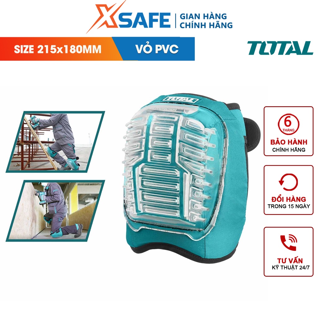 Miếng đệm bảo vệ đầu gối Total THKPT0201 180mm, vỏ ngoài PVC, hai dây đai đàn hồi - chính hãng