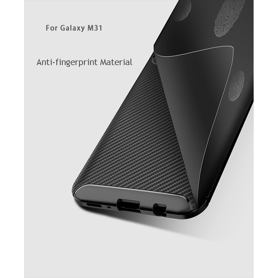 Ốp điện thoại sợi carbon mềm chống sốc bảo vệ cho Samsung Galaxy M31