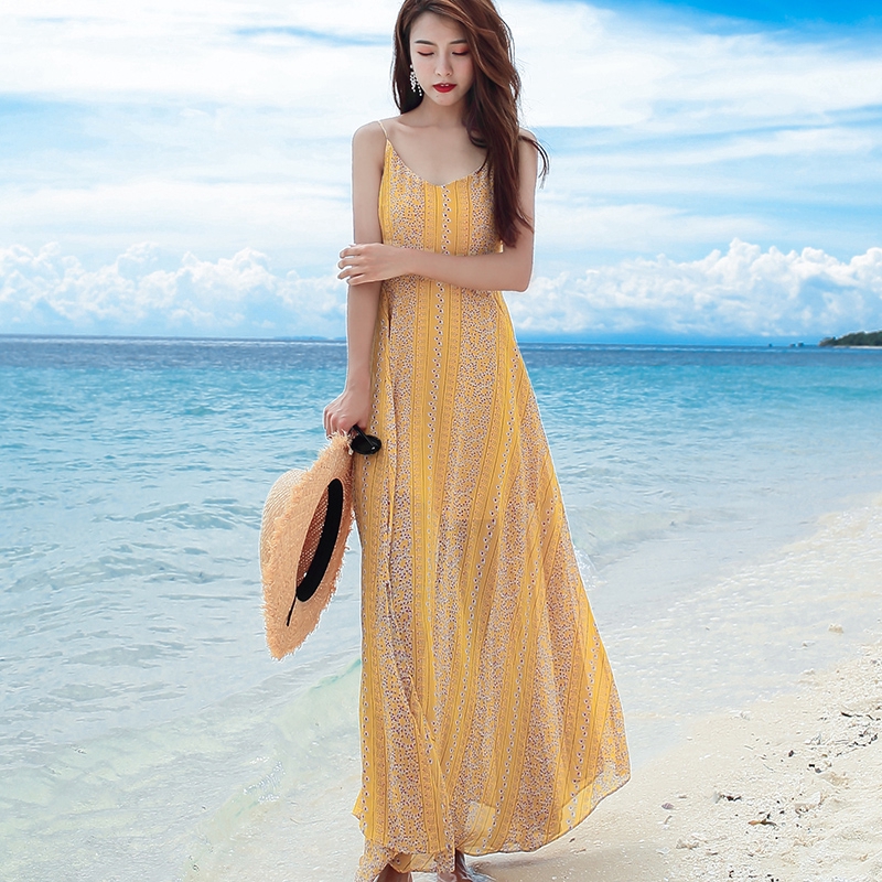 Đầm Voan Ngắn Tay In Họa Tiết Xinh Xắn Dành Cho Nữ