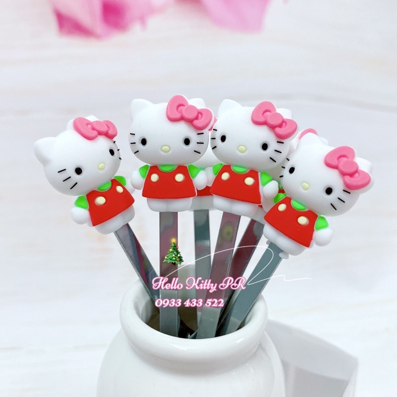 Set hủ nĩa ghim trái cây Hello Kitty - Doremon Doraemon