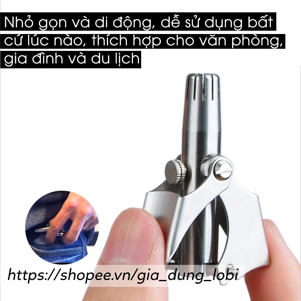 Máy tỉa lông mũi [HÀNG XỊN] Máy cắt lông mũi không đau kèm hộp đựng, Bút tỉa lông mày sạc điện nam nữ