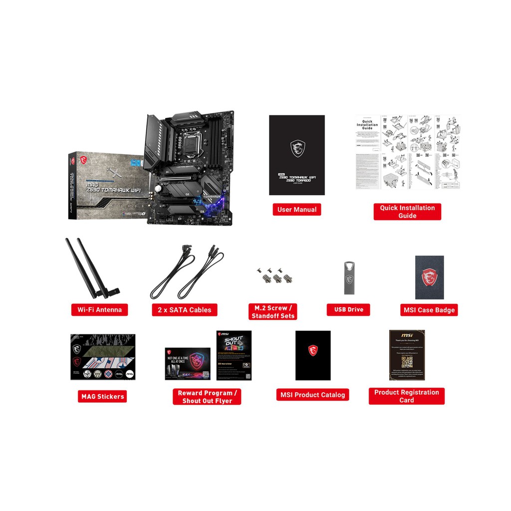 Mainboard Bo Mạch Chủ MSI Z590 TOMAHAWK WIFI (Intel Z590, Socket 1200, ATX, 4 khe Ram DDR4)