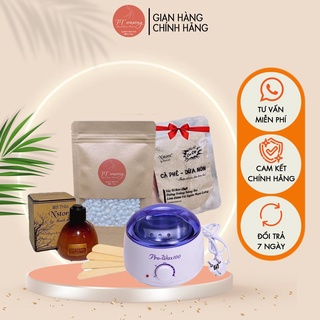 Nồi nấu sáp Pro100 ,sáp wax lông cao cấp , mỡ trăn nguyên chất tặng kèm TDC và que gỗ - CP28