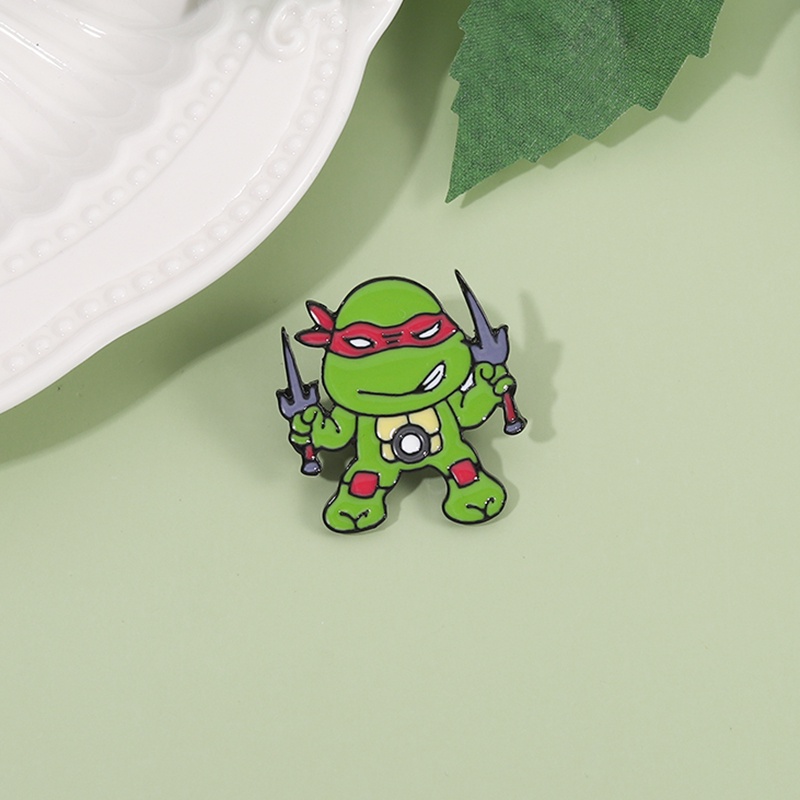 Huy Hiệu Cài Áo Hình Rùa Hoạt Hình Ninja Rùa Tráng Men