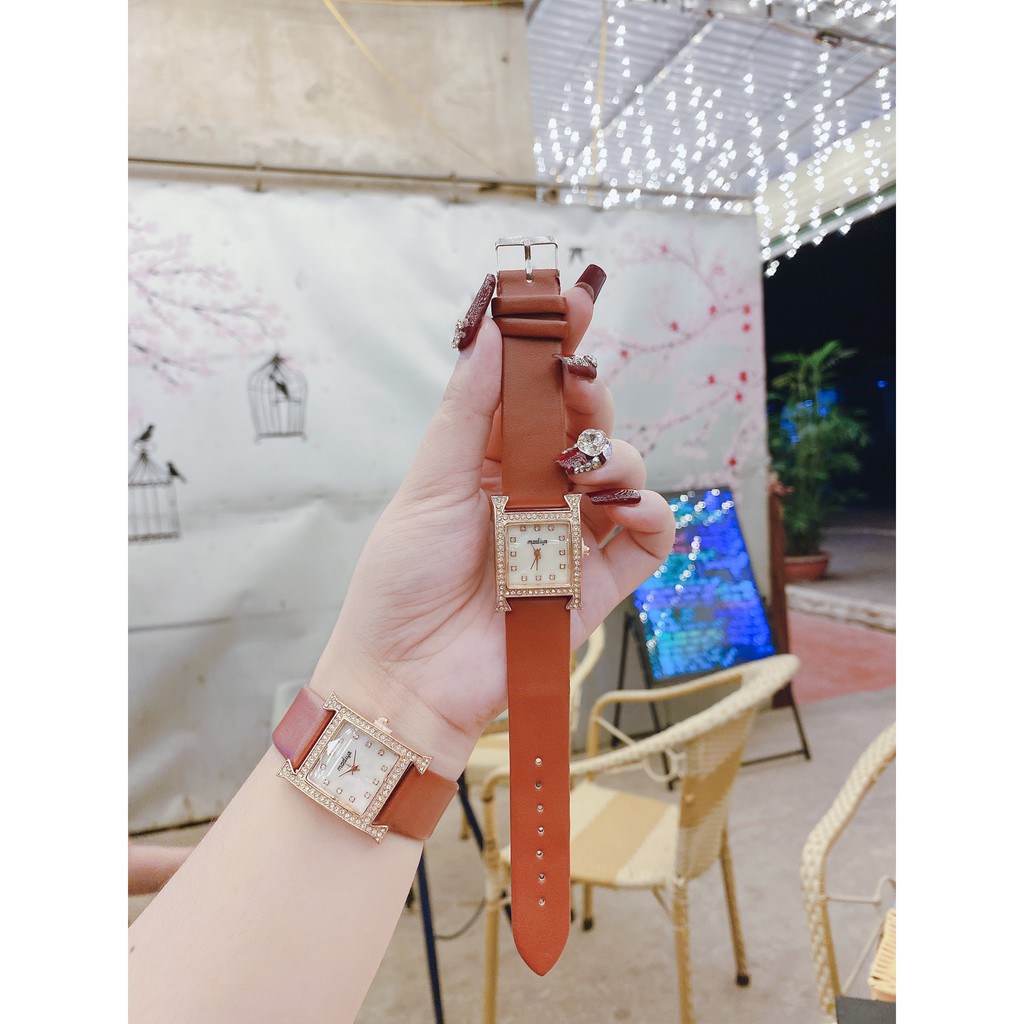 Đồng hồ nữ mody dây da cao cấp  màu cam tây sáng tay , da mềm bền | BigBuy360 - bigbuy360.vn