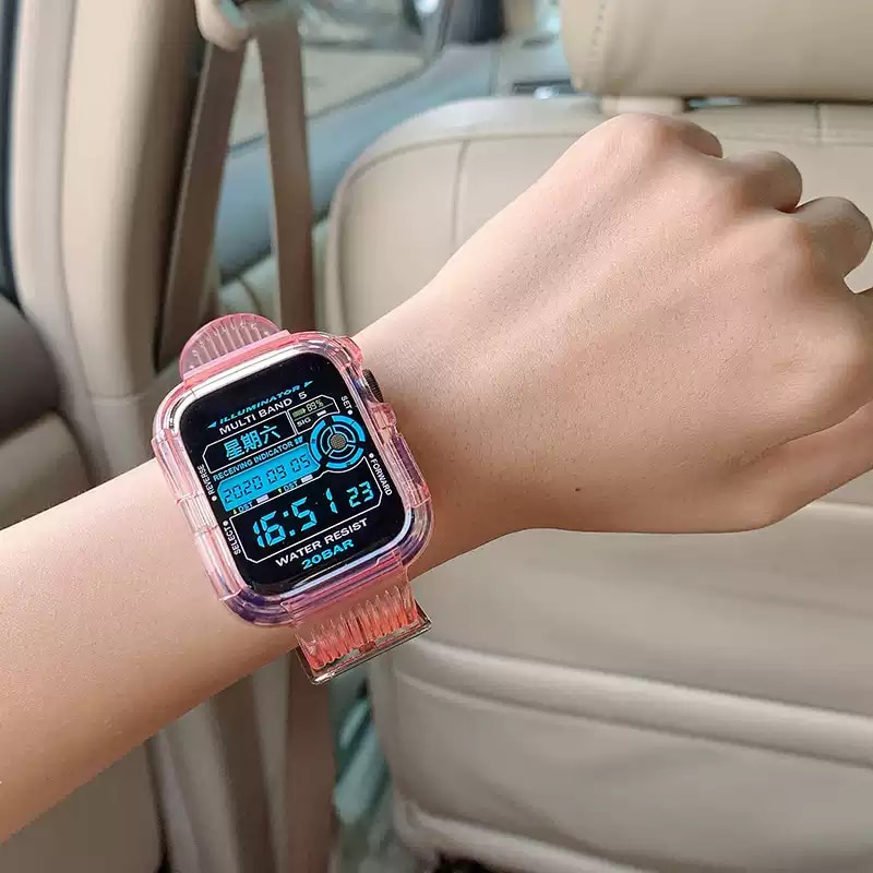 Dây đeo đồng hồ trong suốt 38mm 40mm 42mm 44mm thích hợp cho Apple Watch Series 6 SE 5 4 3 2 1