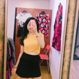 Áo chéo bụng vải lụa
