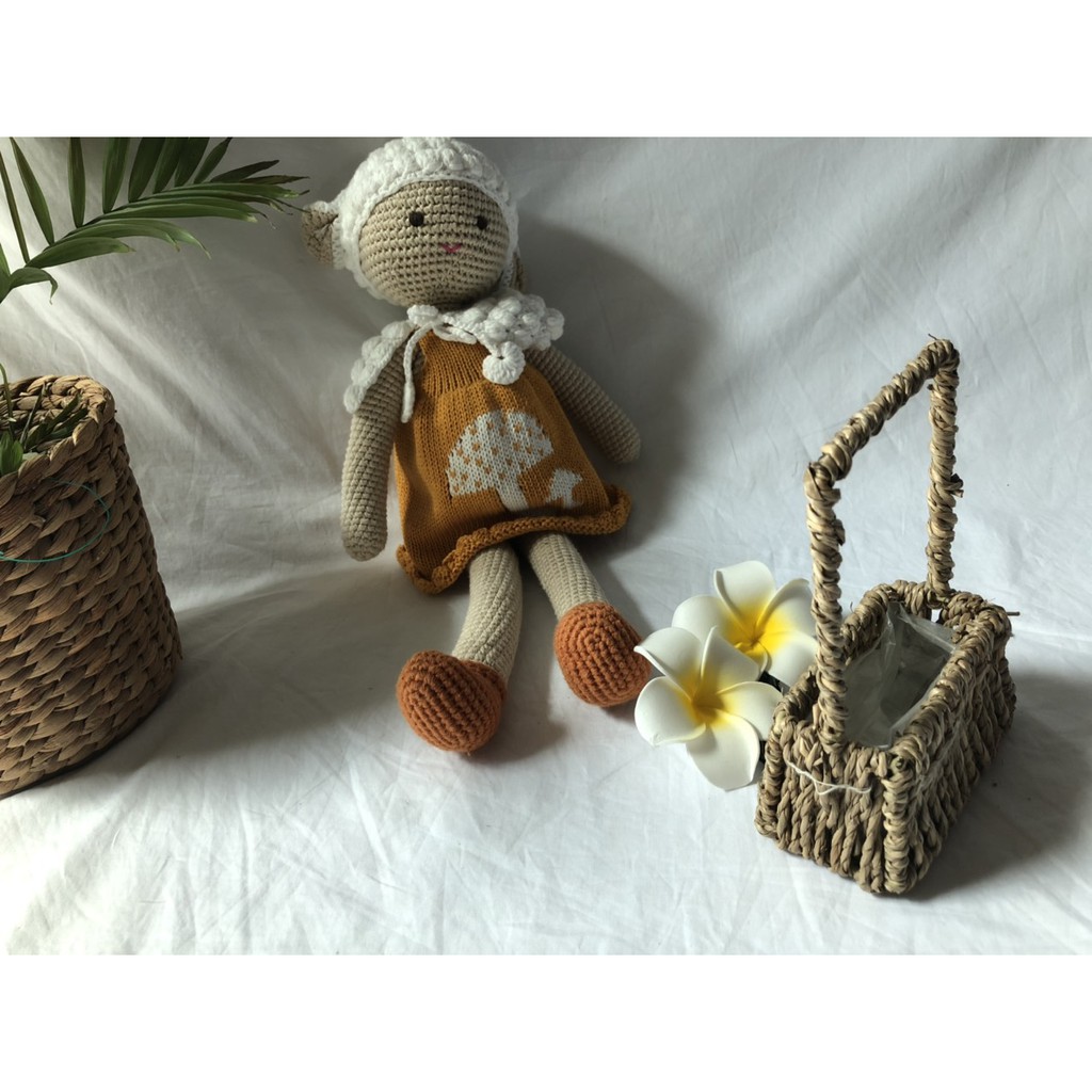 Giỏ Cói Mini Decor Studio- Giỏ Đựng Châu Hoa Trang Trí