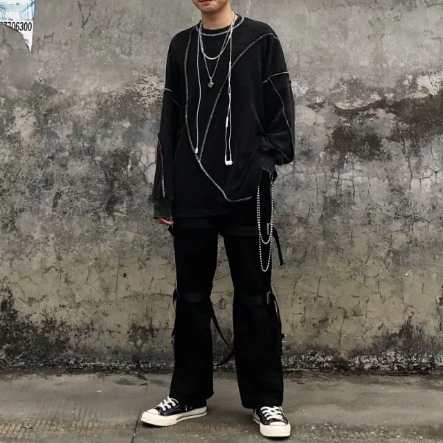 Áo sweater unisex thun chỉ ngược dáng rộng Ulzzang siêu chất
