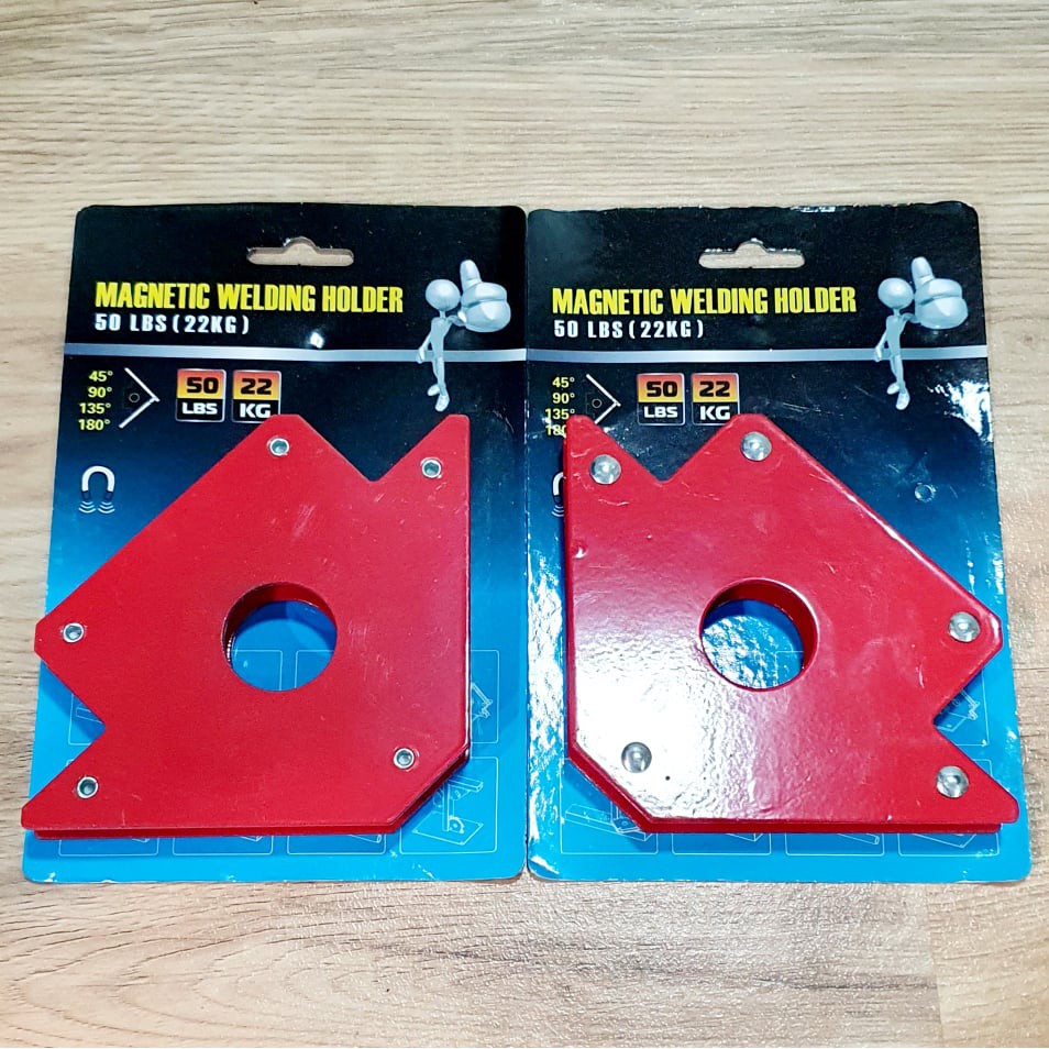 Bộ 2 Công Cụ Ê Ke Góc Nam Châm Lực Hít 22 kg Size Trung Bình