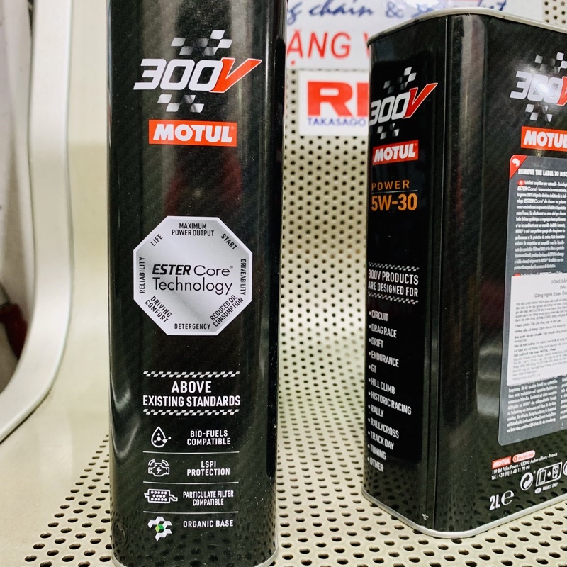 Nhớt Cao Cấp Xe Hơi - Xe Máy Tay Ga MOTUL 300V 5W-30 Power Car Racing Motor Oil 2L Made in France