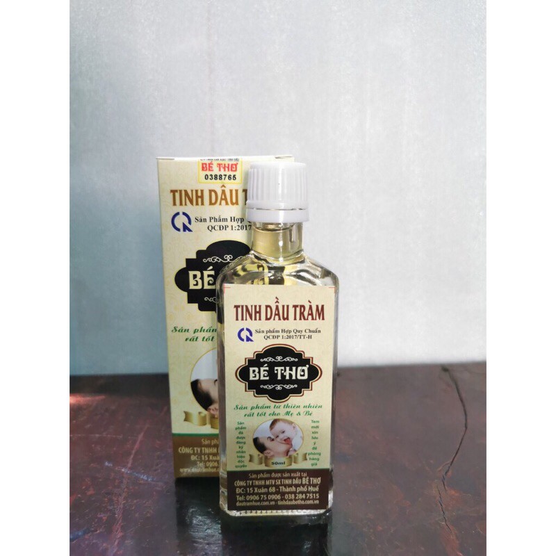 Tinh dầu tràm nguyên chất Bé Thơ Huế 50ml (Chính hãng Công ty Sản xuất Tinh dầu Bé Thơ)