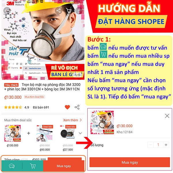 [LẺ] 1 cái Khẩu trang 3M 9332+ đạt chuẩn FFP3