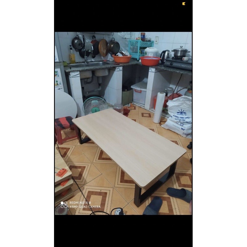 Bàn xếp (MDF) phũ melamin chân sắt gấp ngồi bệt (40*80*35) | BigBuy360 - bigbuy360.vn
