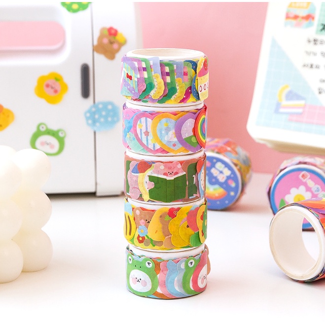 1 Cuộn Băng Keo Dán Trang Trí Sổ Tay Diy Hình Dạng Đặc Biệt Dễ Thương