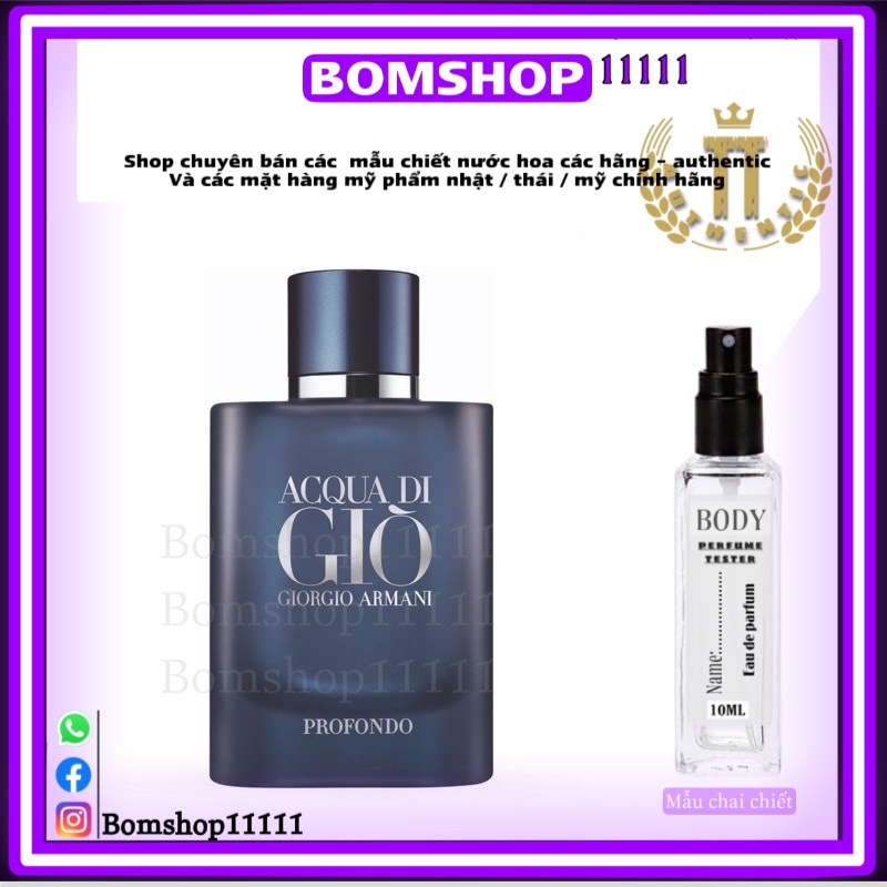 Nước hoa dùng thử Giorgio Armani Acqua di Gio Profondo Tester 5ml/10ml -bomshop11111