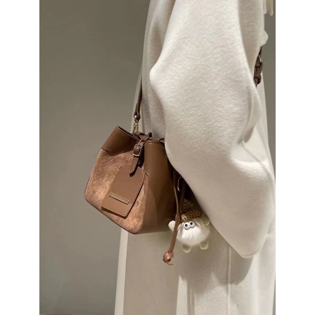 Túi Xách Bucket Một Bên Vai Thời Trang Thu Đông 2022 Phong Cách Retro Cho Nữ