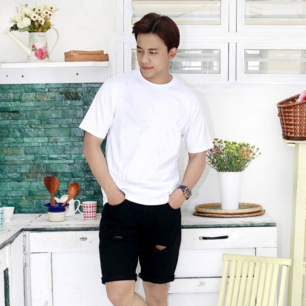 ÁO THUN TRƠN CỔ TRÒN MÀU TRẮNG TAY NGẮN NAM NỮ ( CÓ CẢ SIZE EM BÉ ) ATT0-005