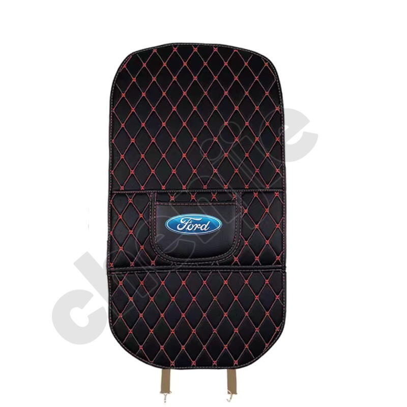 Đệm Da Bọc Lưng Ghế Xe Hơi Chống Thấm Nước Chống Đá + Túi Đựng Đồ Dùng Tiện Dụng Cho Ford territory Everest Ranger Fiesta Escape Explorer