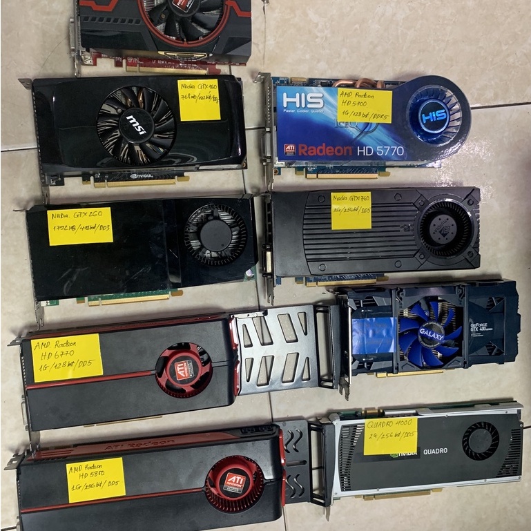 Vga card màn hình cũ tháo máy nhật,GT710/quadro 4000/gtx 760/gtx260/gtx460,AMD radeon HD 6670 hàng nguyên bụi nhật