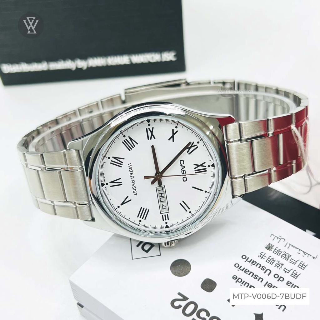 Đồng Hồ Quartz Nam Casio WATCHSTORE MTP-V006D-7BUDF Thiết Kế Kính Khoáng 38mm, Dây Đeo Kim Loại Và Vỏ Thép Không Gỉ