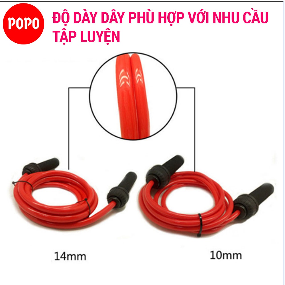 Dây nhảy thể lực cao cấp, có trọng lượng 400g/700g, giảm cân tại nhà dài 2.8m chất liệu PVC POPO