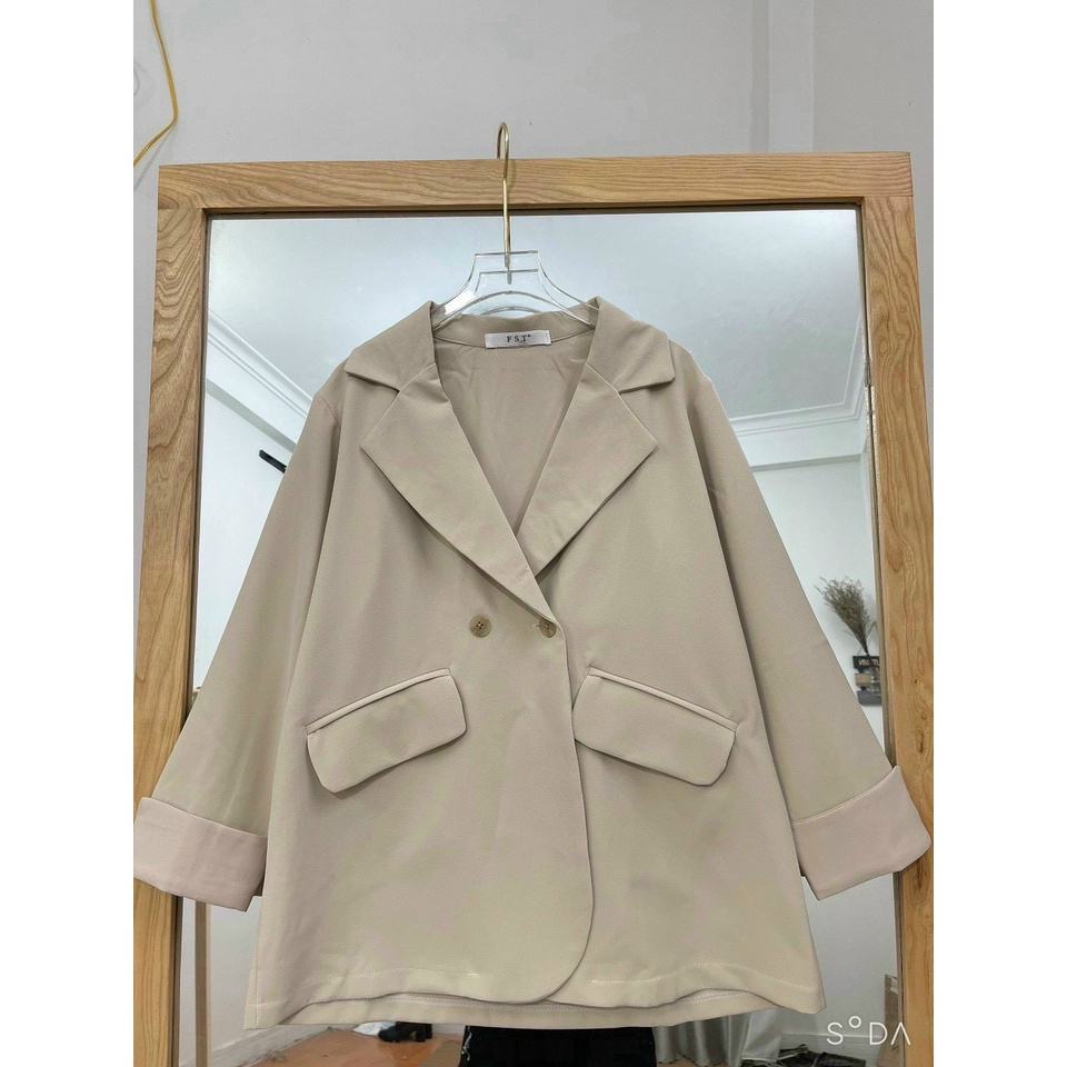 Áo Khoác Blazer Nữ Màu Trơn Phong Cách Hàn Quốc, Áo Khoác Vest Blazer Dài Tay Dáng Rộng Nhiều Màu