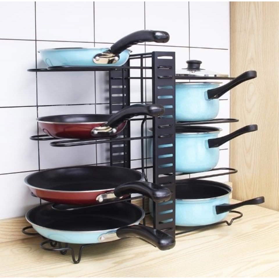 Kệ Nhiều Tầng Để Xoong Nồi, Giá Để Chảo Nấu Ăn, Vung Nồi Tiện Dụng Ngăn Nắp