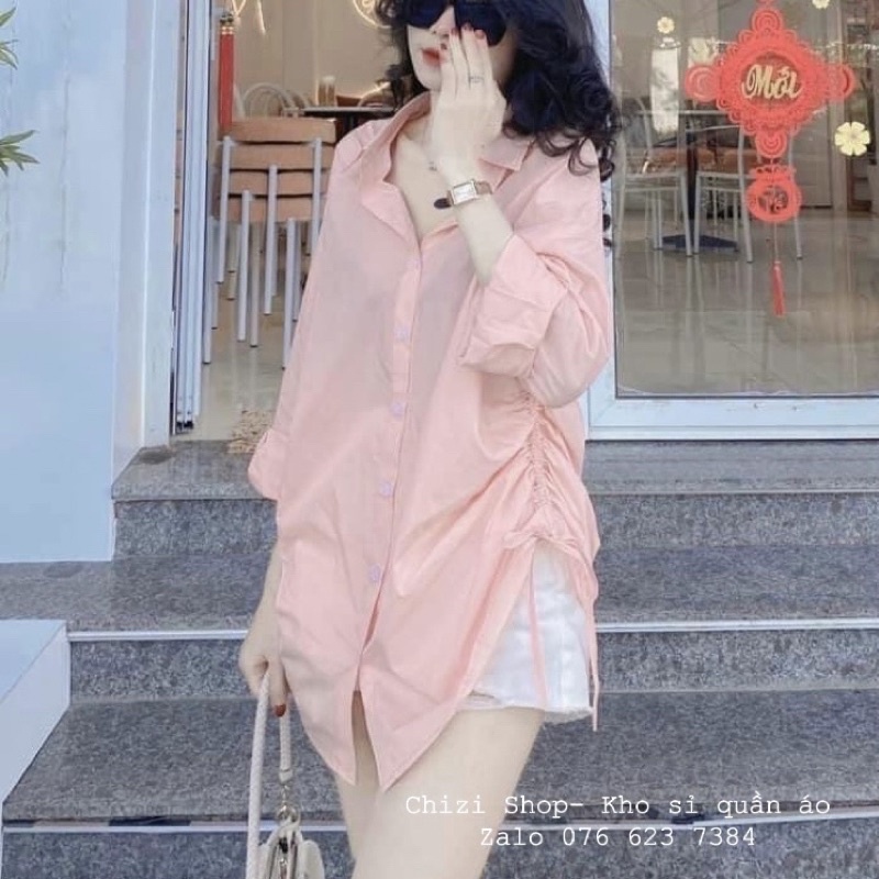 🌱Sơ Mi Cao Cấp Tay Dài Form Rộng Rút Dây Hot Trend Nhiều Màu🌱 Chizi Shop