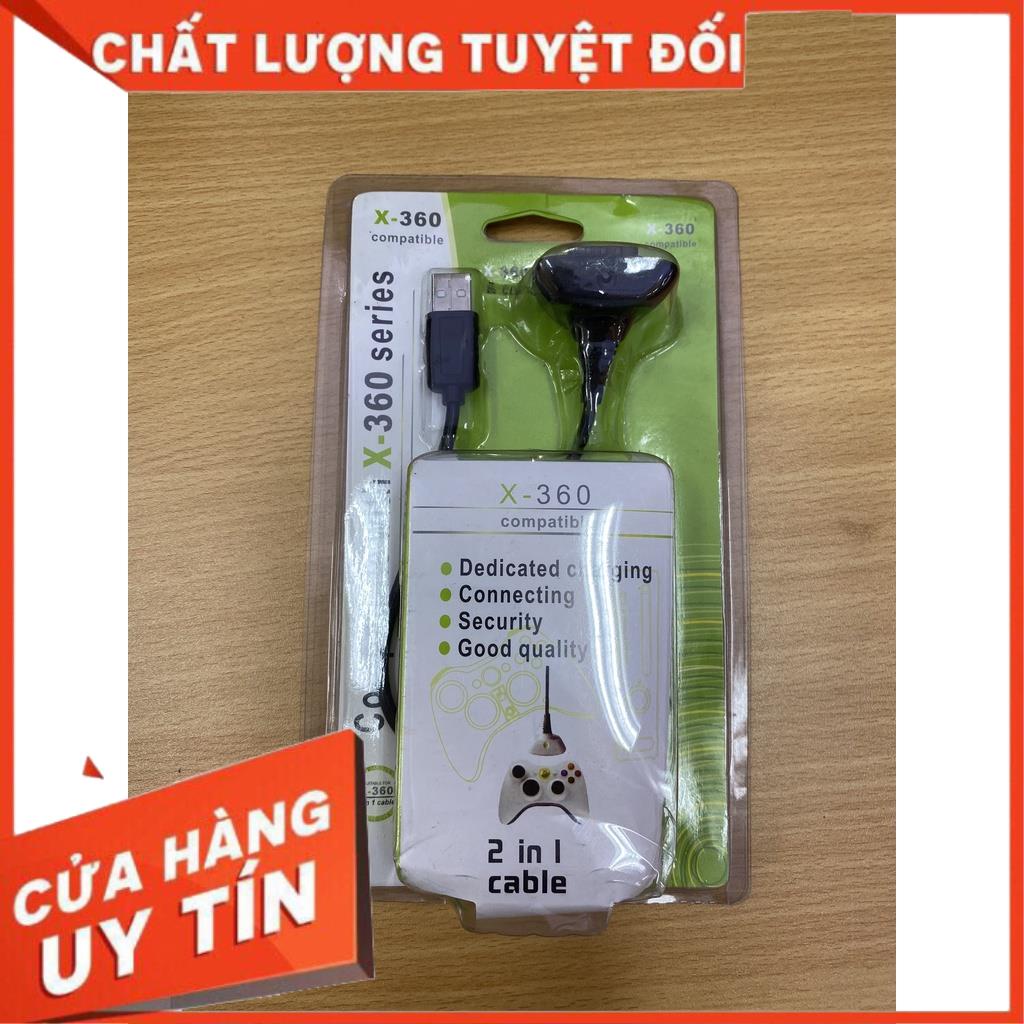 Cáp sạc tay cầm Xbox360 không dây kết nối tay xbox360 với máy XBOX qua dây sạc usb xbox360