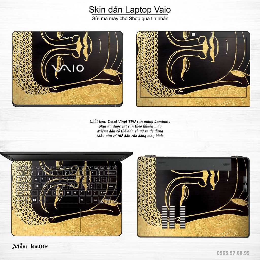 Skin dán Laptop Sony Vaio in hình Đức Phật (inbox mã máy cho Shop)