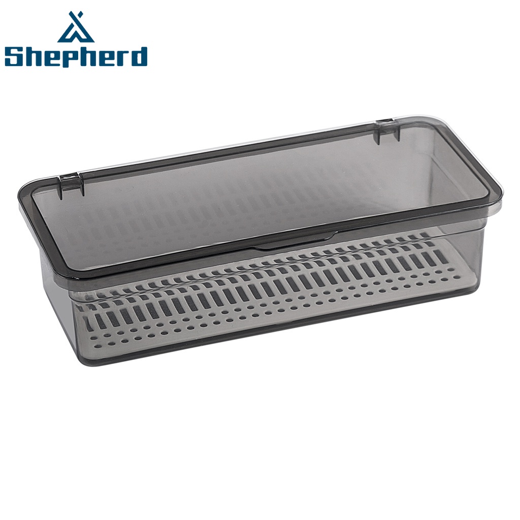Hộp đựng cọ trang điểm chống bụi Shepherd màu trong suốt có lỗ thoát nước tiện lợi