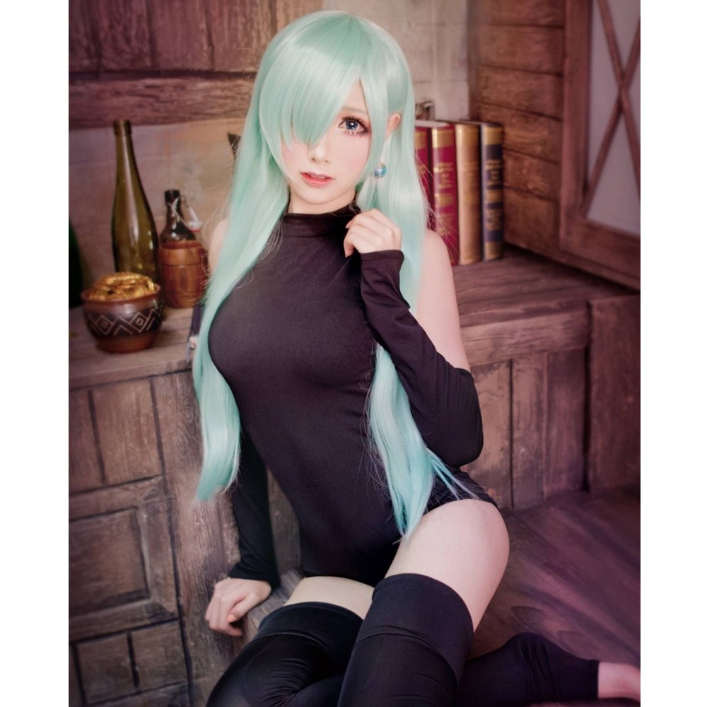 [Sẵn] Wig/tóc giả cosplay Elizabeth - Nanatsu no taizai (Thất đại tội) màu xanh ngọc [Miu Cosplay]