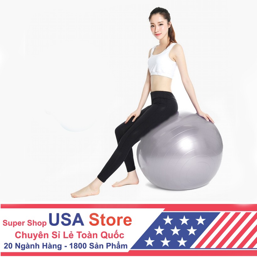 (Mua 1 Được 3) Bóng Tập YOGA 75Cm - 25/55/65Cm - Banh Tập GYM Dày 2mm Chống Nổ, Trị Liệu Trơn, Gai [Quà 30K Bơm + Bộ Vá]