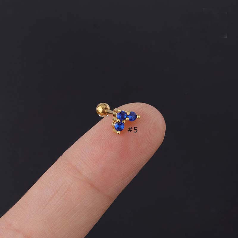 Khuyên tai hình trái tim đính đá 20/6mm bằng thép không gỉ