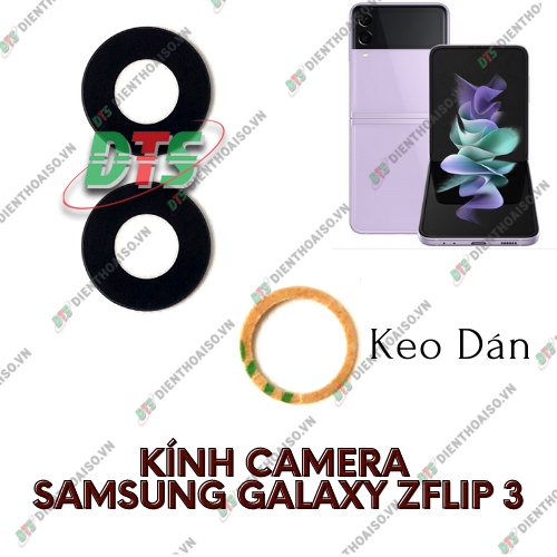 Kính camera samsung zflip 3 sẵn keo dán