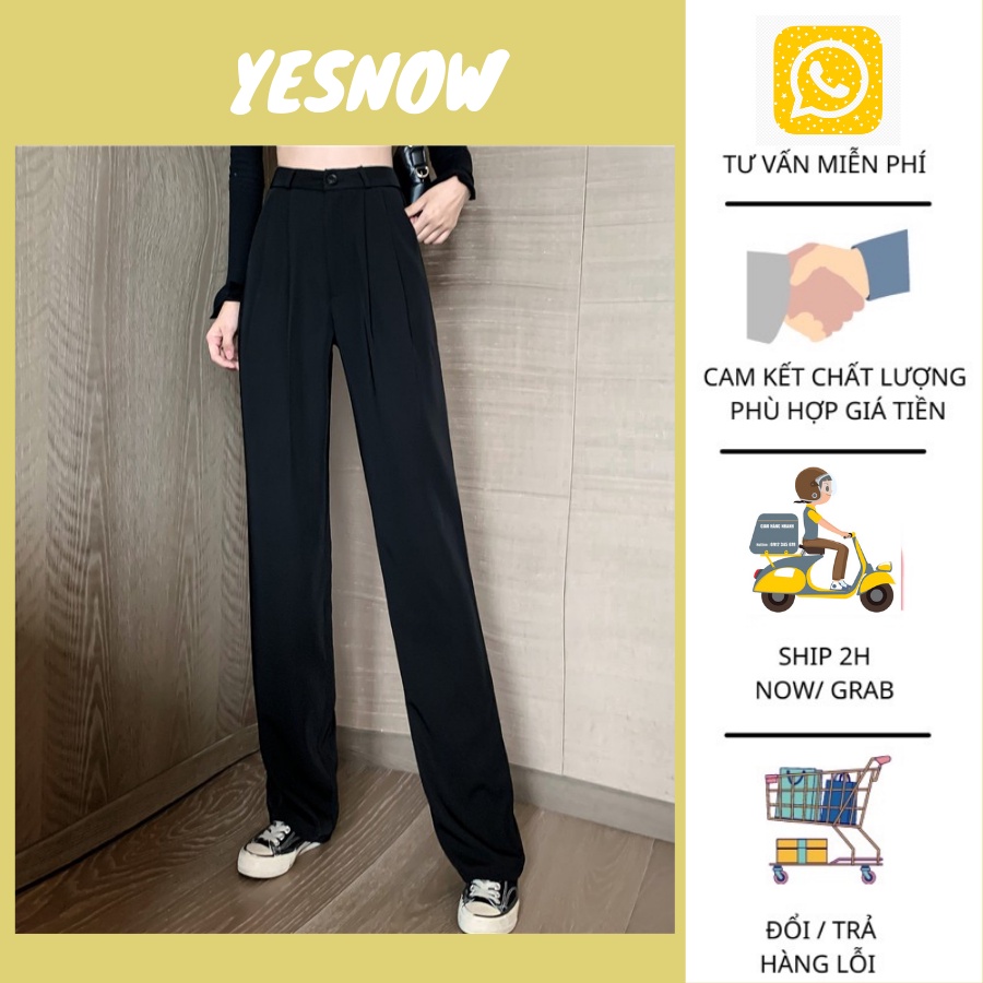 Quần culottes ống rộng suông dài chất dày lưng cao cài nút Sun pant