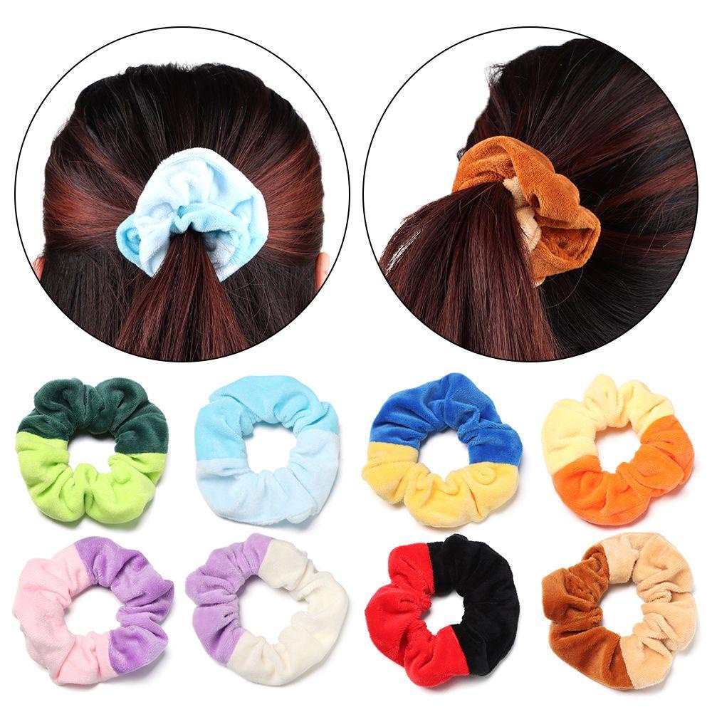 Dây Cột Tóc Scrunchies Chất Nhung Mềm Màu Sắc Ngọt Ngào Xinh Xắn