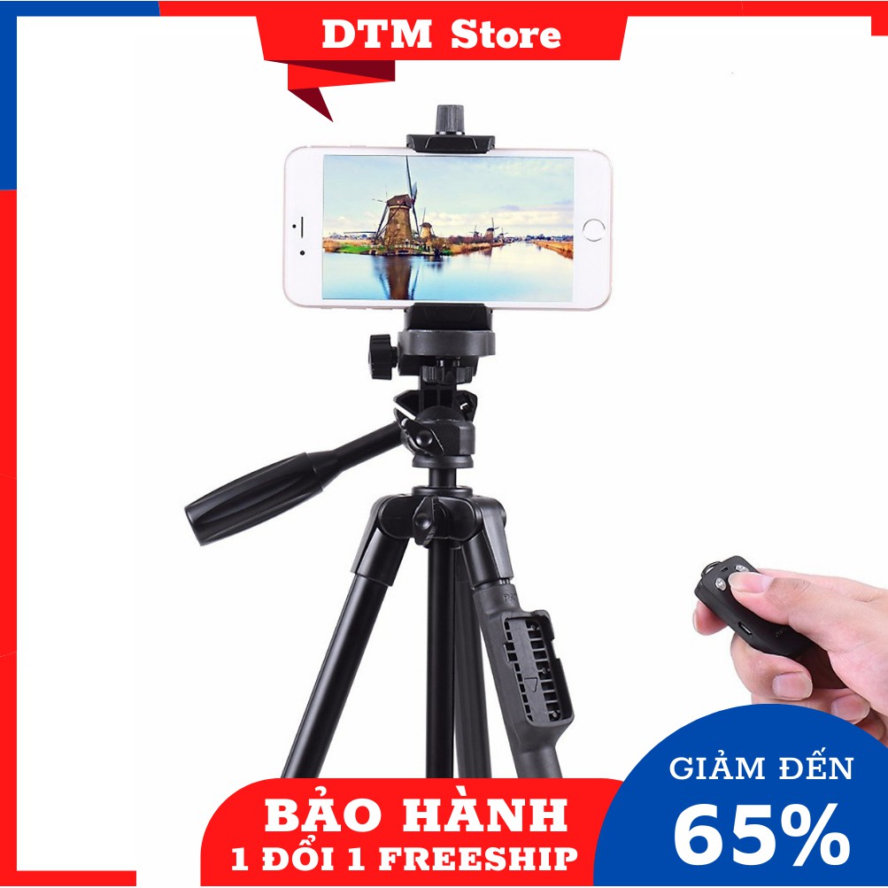 Chân đế dùng cho máy ánh điện thoại kiểu mới tripod TTX--6218 - Tặng kèm remote và túi đựng tiện dụng - DTM Store